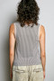 POL V-Neck Contrast Ribbed Sleeveless Tank