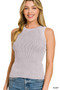 Zenana Washed Ribbed Sweater Tank Top