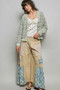POL Open-Knit Floral Button Cardigan