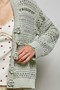POL Open-Knit Floral Button Cardigan
