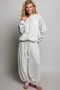 POL Patchwork Mixed Knit Wide Leg Pants