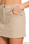 Zenana Cotton Twill Lined Mini Skirts