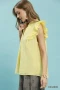 Umgee Textured Ruffle Sleeve Split V Neck Top