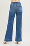 RISEN High Rise Wide Leg Wide Band Detail Jeans