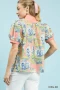 Umgee Abstract Print V-Neck Top