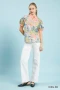 Umgee Abstract Print V-Neck Top