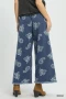 Umgee Denim Paisley Wide-Leg Pants