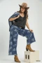 Umgee Denim Paisley Wide-Leg Pants
