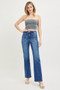 RISEN High Rise Straight Patch Pocket Seamed Jeans