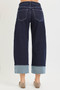 RISEN Slouchy Crop Barrel Cuffed Hem Jeans
