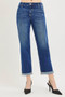 RISEN Slouchy Cropped Boyfriend Jeans with Cuffed Hem