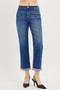 RISEN Slouchy Cropped Boyfriend Jeans with Cuffed Hem