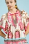Umgee Mix Paisley Border Print Tassel Top