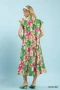 Umgee Mix Bold Floral Tiered Midi Dress