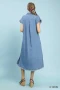 Umgee Stone Washed Collared Denim Midi Dress