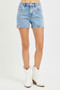 RISEN High Rise Denim Shorts with Embroidered Detail
