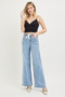 RISEN Elastic Band Slouchy Wide Jeans with Drawstring