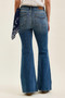 Judy Blue Mid Rise Jaqueline Flare with Triple Needle Back Pkts and Bandana Loop