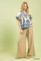 Umgee Mix Paisley Border Print Tassel Top