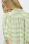 Umgee Gingham Puff Sleeve Collared Blouse