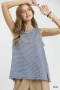 Umgee Stripe Fringe Trim Sleeveless Top