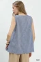 Umgee Stripe Fringe Trim Sleeveless Top