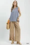 Umgee Stripe Fringe Trim Sleeveless Top