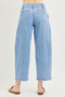 RISEN Slouchy Crop Barrel Pleated Jeans