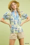 Umgee Abstract Print V-Neck Top