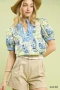 Umgee Abstract Print V-Neck Top