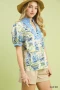 Umgee Abstract Print V-Neck Top