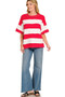 Zenana French Terry Striped Exposed Seam Top