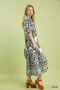 Umgee Two tone Border Print Midi Dress