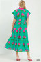Umgee Hydrangea Print Tiered Midi Dress