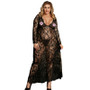 Lingerie Sexy Nightdress Long Sleeve See-Through Lace Dress