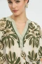 Umgee Mix Printed Puff Sleeve Top with Contrast Trim