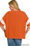 Zenana French Terry Striped Exposed Seam Top