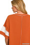 Zenana French Terry Striped Exposed Seam Top