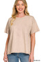 Zenana French Terry Acid Washed Relaxed Top & Short Set