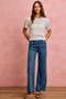 SO ME Seam Detail Mid Rise Stretch Denim Jeans