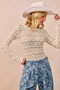 BiBi Ruffles Detail Flower Lace Top
