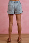 SO ME Washed Denim Wrap Skorts