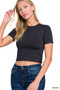 Zenana Seamless Cropped Short Sleeve T-Shirt