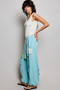 POL Studded Trim Button-Front Ruffle Detail Tank