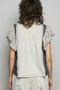 POL V-Neck Floral Ruffle Sleeve Blouse