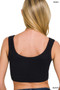 Zenana Seamless Ribbed Scoop Neck Cropped Tank