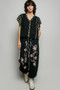 POL V-Neck Floral Ruffle Sleeve Blouse