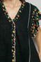 POL V-Neck Floral Ruffle Sleeve Blouse