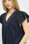 Umgee Cap Sleeve Denim Top