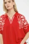 Umgee Floral Embroidered Sleeve Blouse